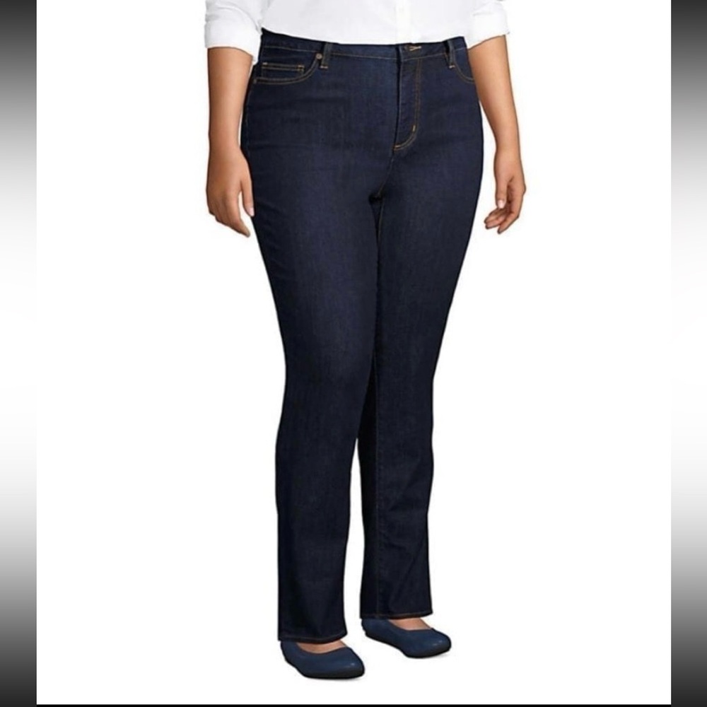 lands end mid rise slim straight legs women’s jeans /22W(3XL)